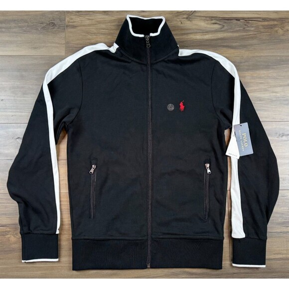 Polo Ralph Lauren Core Replen Track Jacket Zip Mens XS Black Pony Logo NEW - Picture 1 of 7
